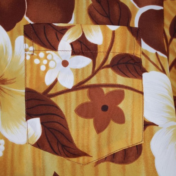 Pomare Hawaii 80s Vintage Hawaiian Aloha Camp Shirt Mens Lg Hibiscus Plumeria - Picture 4 of 9
